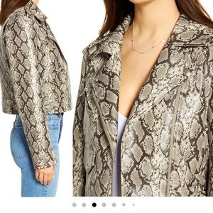 BLANKNYC faux snake skin moto jacket
